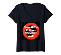 Womens Save All The Children-No More War- Israel - Palestine V-Neck T-Shirt