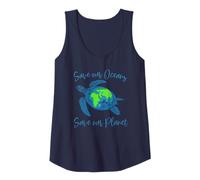 Womens Save our Oceans Save our Planet Earth Day Sea Turtle Tank Top