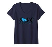Women's Save Our Oceans Sea Turtle V-Neck T-Shirt