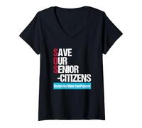 Womens Save Our Senior Citizens - Pensioner Winter Fuel Payment V-Neck T-Shirt