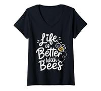 Women's Save The Bees Beekeeper Bee Lover V-Neck T-Shirt
