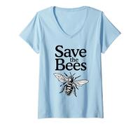 Womens Save The Bees - Beekeeper V-Neck T-Shirt
