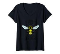 Women's Save The Bees Bumblebee Pollinator Conservation Activist V-Neck T-Shirt
