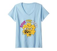 Women's Save The Bees Earth Day Environmental Climate Change V-Neck T-Shirt