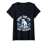 Women's Save the Ice Save the Bears V-Neck T-Shirt