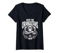 Womens Save The Orangutans - Wildlife Lovers Concerned - V-Neck T-Shirt