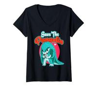 Women's Save The Pangolin Endangered Animals Cute Pangolins V-Neck T-Shirt