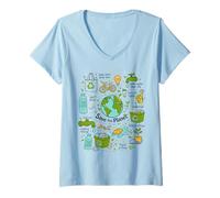 Women's Save The Planet Recycling Earth Day V-Neck T-Shirt
