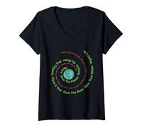 Womens Save The Planet - World Peace, Earth Day, Bees, Plant Trees V-Neck T-Shirt