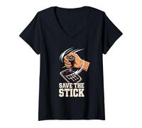 Women's Save The Stick Shift Manual Transmission Car Driver V-Neck T-Shirt