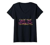 Women's Save The Tomboys V-Neck T-Shirt