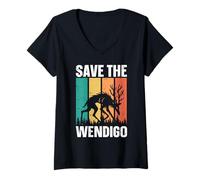 Women's Save The Wendigo V-Neck T-Shirt