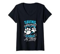 Women's Saving Animals Rescue Lover Humane Wildlife Advocate V-Neck T-Shirt