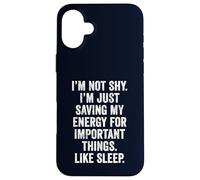 Womens Saving Energy for Sleep Funny Introvert Quote Gift Case for iPhone 16 Plus