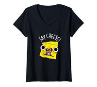 Women's Say Cheese Funny Photographer Pun V-Neck T-Shirt