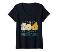 Women's Say Fromage French Cheese V-Neck T-Shirt