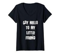Women's Say Hello to My Little Friend V-Neck T-Shirt