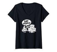 Women's Say People - Funny Cheese Lover V-Neck T-Shirt