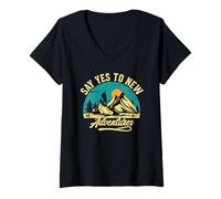 Womens Say Yes to New Adventures V-Neck T-Shirt