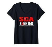Women's SCA Awareness Fighter - Sudden Cardiac Arrest Awareness V-Neck T-Shirt