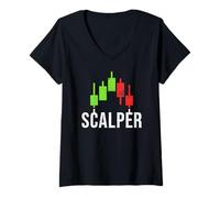 Womens Scalper Candlestick Chart - Scalping Trading Strategy Lover V-Neck T-Shirt
