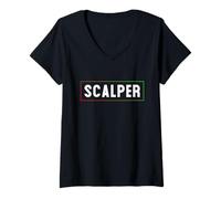 Women's Scalper - Crypto Scalping and Day Trading for Dad Trader V-Neck T-Shirt