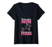 Womens Scare Your Mom Impress Your Friends Rodeo Cowgirl apparel V-Neck T-Shirt