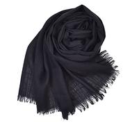 Womens Scarf ashmere Women Girls Soft Tulle Tassel Scarf Shawls And For Formal Evening Party Dress Bride Bridesmaid Shawl For Wedding Solid Color Long Scarf Square Scarves (Black, One Size)