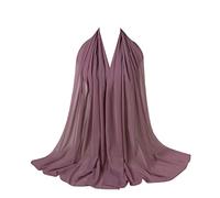 Women's Scarf Hijab Chiffon Georgette Handmade Soft Premium Quality Sarong Shawl Maxi Plain Wrap Solid Colours Made in Dubai (Rose Taupe)