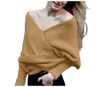Women's Scarf, Sexy Knitted Sweater Scarves with Plain V-Neck and Off the Shoulders for