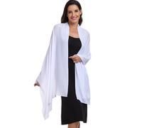 Womens Scarf Shawl Wrap Soft Large Fashion Solid Color Shawls for Evening Dress - White - One Size