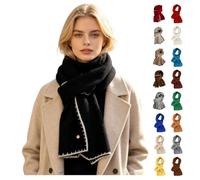 Womens Scarf Winter Warm Thick Knitted Crossover Neck Wrap Ladies Scarves | Chunky Snood Female Thermal Collar Cold Weather Accessories Keyhole Pull Through Autumn Smart Casual Outerwear Travel