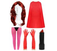 Womens Scarlet Witch Costume I Love Fancy Dress Red One Size