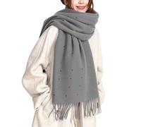 Women's Scarves Blanket Warm Fashionable Shawls Solid colored Suitable for Winter Christmas Gifts for Women (gray, One Size)