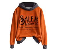 Women's Scary Halloween Hooded Sweatshirt - Soft Cotton Pullover with Unique Print, Loose Fit Long Sleeve, Party & Lounge Wear Autumn Winter Thermal Fleece Tops Grey