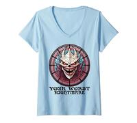 Womens Scary Halloween Your Worst Nightmare Creepy Spooky Ghoul V-Neck T-Shirt