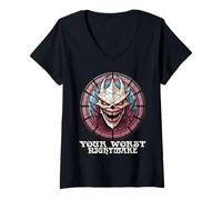 Womens Scary Halloween Your Worst Nightmare Creepy Spooky Ghoul V-Neck T-Shirt