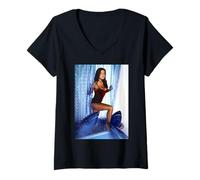 Womens Scary Movie Actor Carmen Electra Baywatch by Michael Grecco V-Neck T-Shirt
