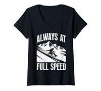 Womens Schlitten Training Always at Full Speed Funny Bobsleighdrive V-Neck T-Shirt