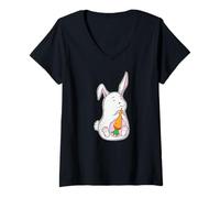 Women's School Bag Bunny Rabbit V-Neck T-Shirt