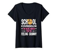 Womens School Counselor Here When You're Feeling Crummy V-Neck T-Shirt