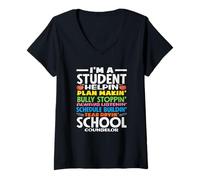 Womens School Counselor Student Helpin Plan Makin V-Neck T-Shirt