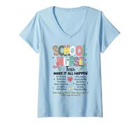 Womens School Nurse Tour We're Rockin' Nurse Club RN LPN Medical V-Neck T-Shirt