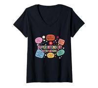 Women's School Supervisor School Crew Alphabet Superintendent V-Neck T-Shirt