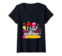 Women's School Supervisor School Team Love Being Superintendent V-Neck T-Shirt