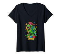 Womens Schoolkid Thomas Loud, Bright and Rockin´ Personalized V-Neck T-Shirt