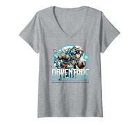 Women's Sci Fi Adventure Exploring The Galaxy One Step at A Time V-Neck T-Shirt