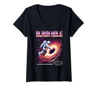 Women's Sci Fi Black Hole Where The Universe Reveals Secrets V-Neck T-Shirt