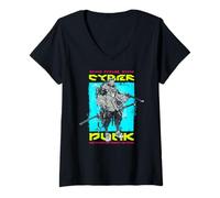 Women's Sci Fi Cyberpunk Cyber Punk Rewrite The Future V-Neck T-Shirt