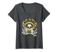 Women's Sci Fi Death Cosmic Void Astronaut Skull V-Neck T-Shirt